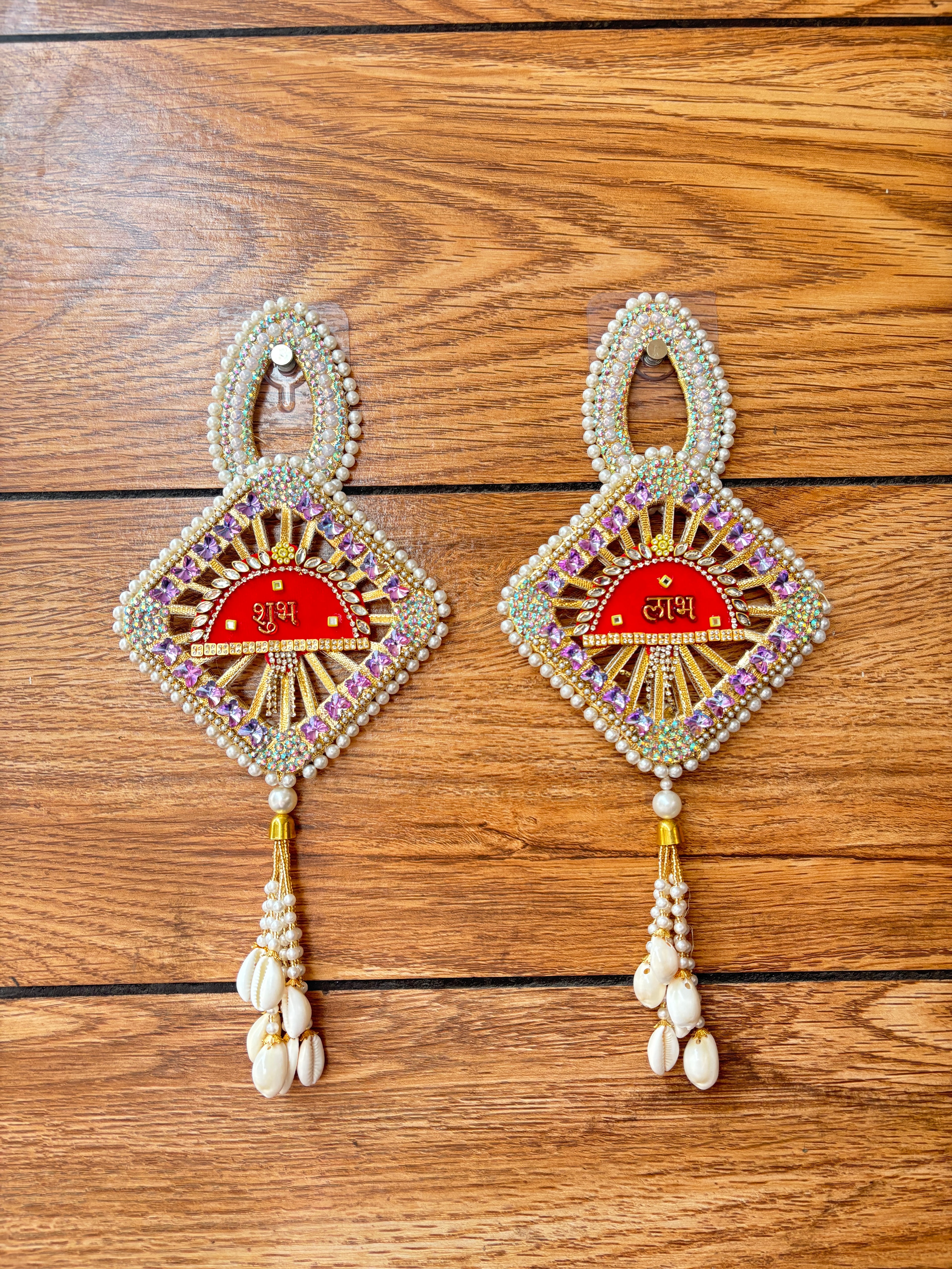 Handmade Shubh Labh Door Hanging (Set of 2)