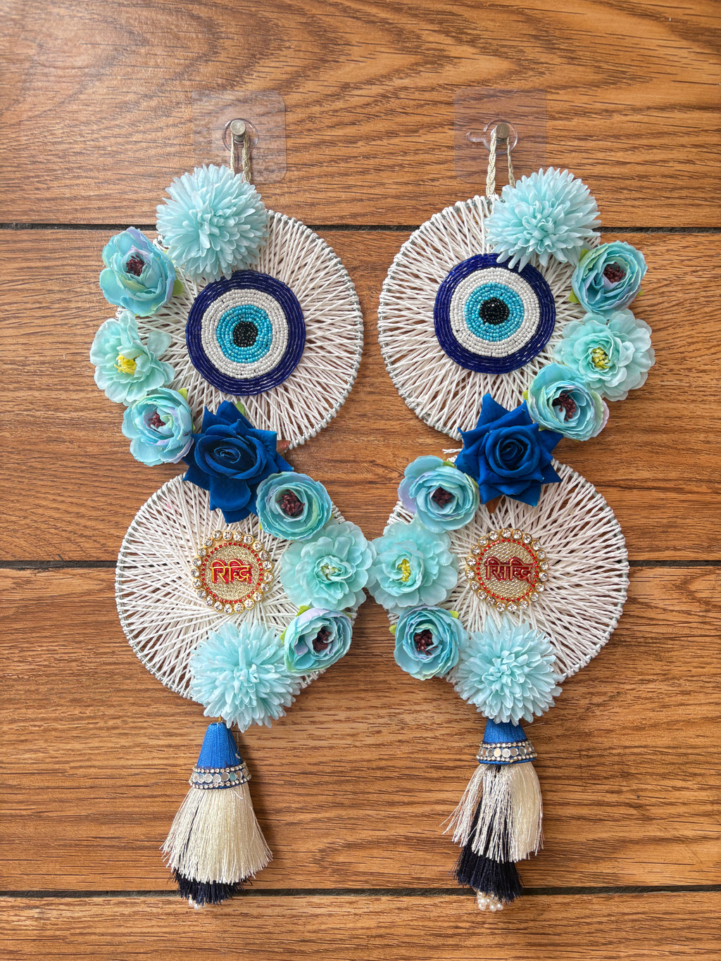 Premium Evil Eye Riddhi Siddhi Wall Decor Pair Latkan (Set of 2)