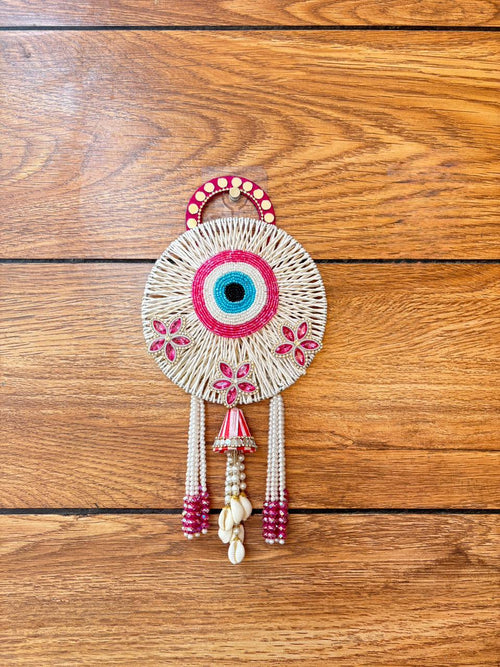 Evil Eye Door Hanging Circular Pink