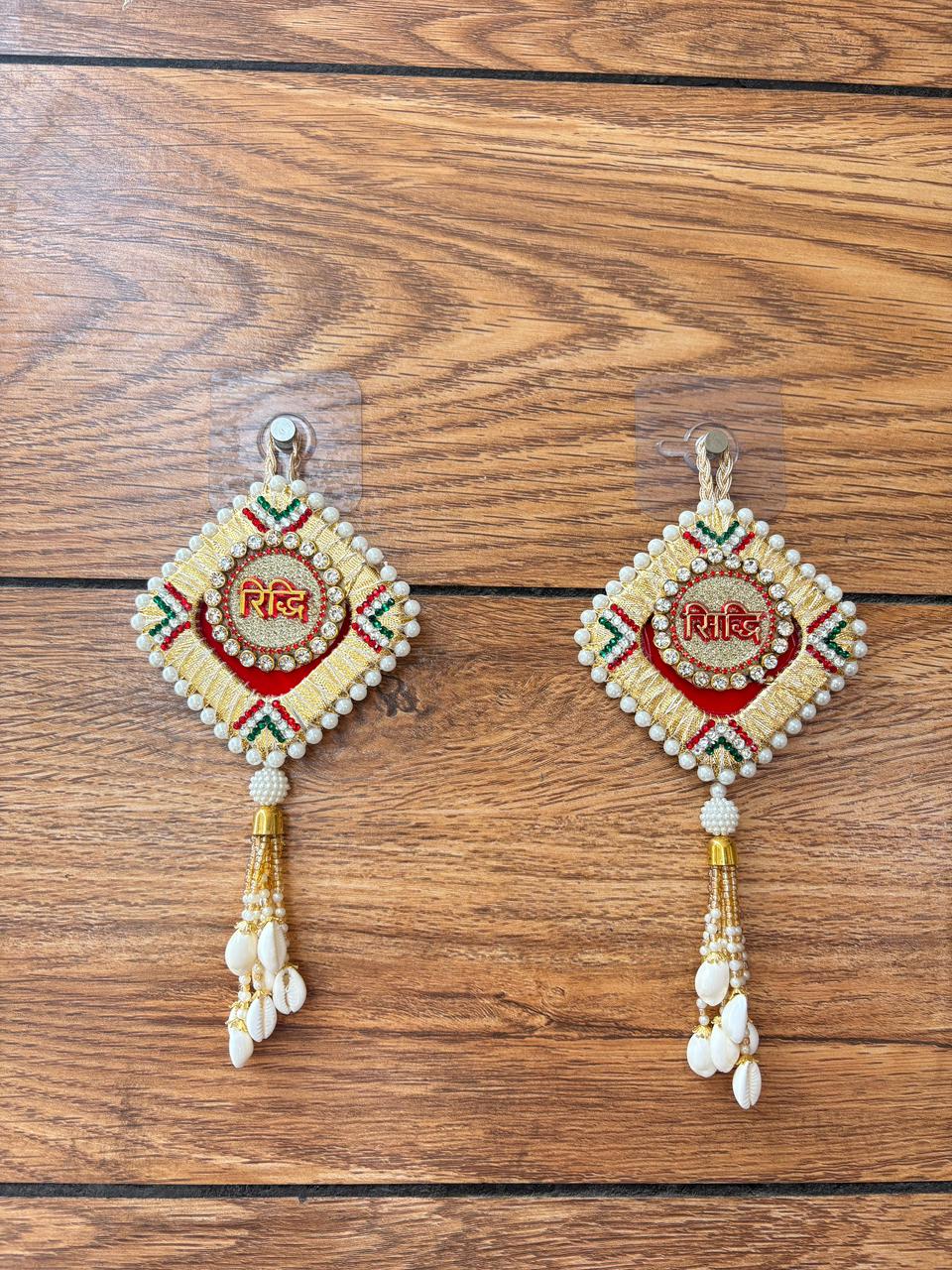 Handcrafted Riddhi Siddhi Door Hanging Toran (Set of 2)