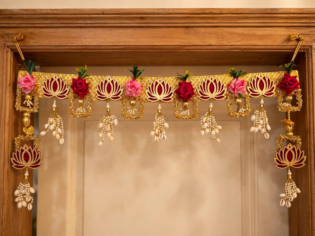 Handmade Lotus Toran - Handmade Lotus Toran for Main Door Entrance
