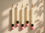 Mogra Lotus Ladi - Set of 5 White Flower Hanging for Home Temple & Entrance Decor -