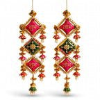 Handmade Shubh Labh Hanging Latkan - Traditional Rajasthani Door Decor for Diwali & Housewarming - Pack of 2