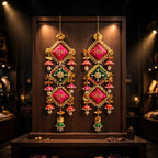 Handmade Shubh Labh Hanging Latkan - Traditional Rajasthani Door Decor for Diwali & Housewarming - Pack of 2