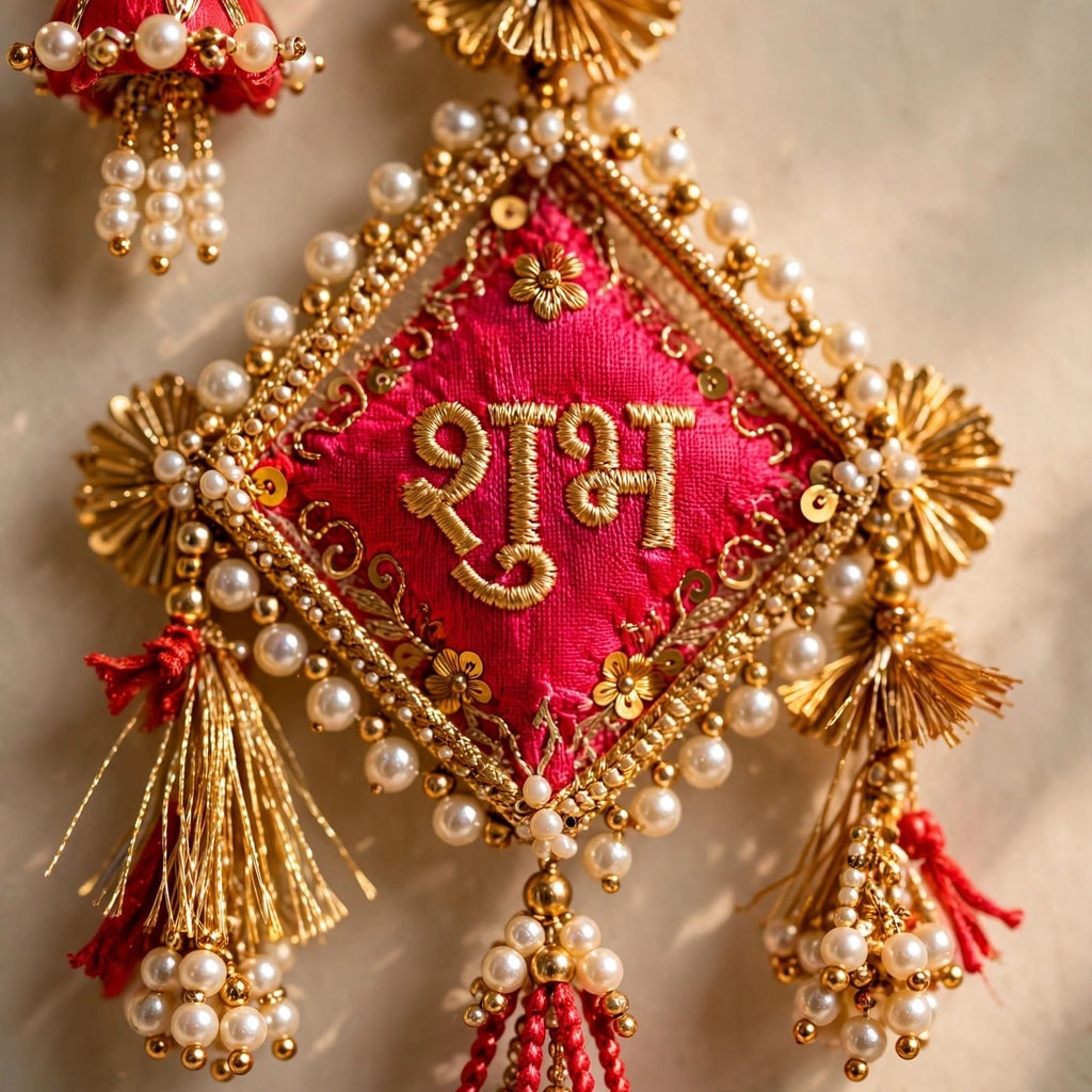 Handmade Shubh Labh Hanging Latkan - Traditional Rajasthani Door Decor for Diwali & Housewarming - Pack of 2