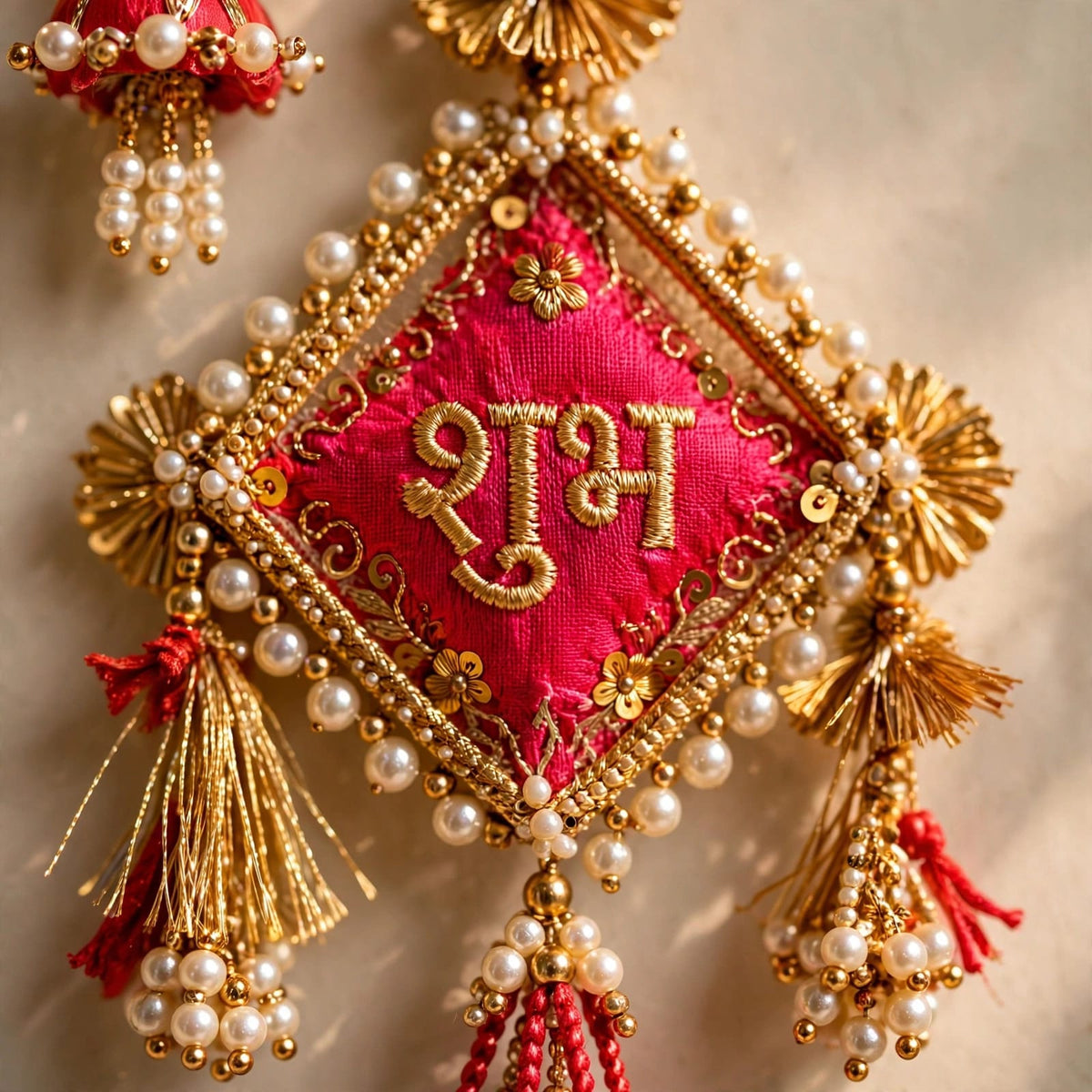 Handmade Shubh Labh Hanging Latkan - Traditional Rajasthani Door Decor for Diwali & Housewarming - Pack of 2