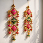 Handmade Shubh Labh Hanging Latkan - Traditional Rajasthani Door Decor for Diwali & Housewarming - Pack of 2