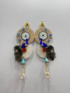 Peacock Shubh Labh With Evil Eye Door Hanging (Set of 2)
