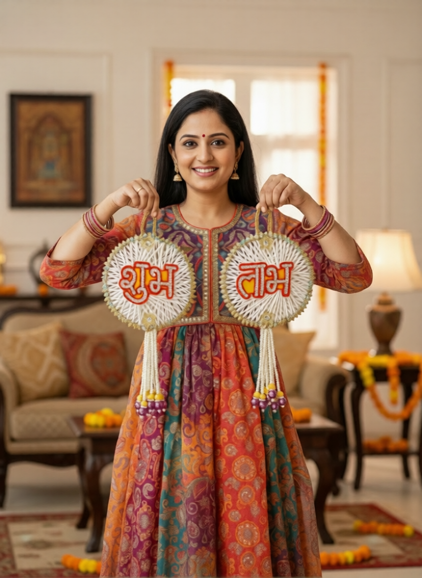 Shubh Labh Decorative Wall Hanging for Door (Set of 2)