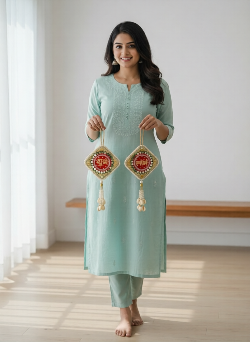 Shubh Labh Door & Wall Hanging 4.5 x 7.5 Inch (Set of 2)