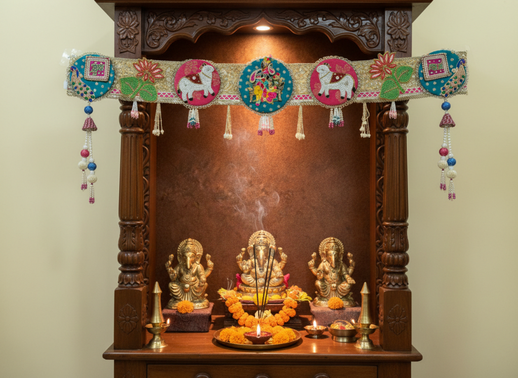 Shubh Labh Bandhanwar With Radha Krishna JI For Mandir/Festivals (42 Inch)