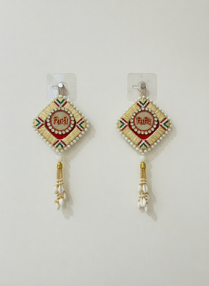 Handcrafted Riddhi Siddhi Door Hanging Toran (Set of 2)